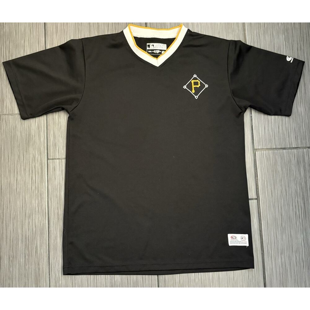 Pittsburgh Pirates True Fan Men’s Black Short Sleeve Vneck T-shirt Size Medium